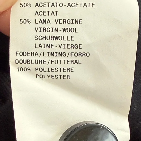 Armani Collezioni Black Blazer Checkered Satin Size 10 Formal Made in Italy - Picture 5 of 6